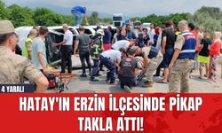 Hatay'ın Erzin İlçesinde Pikap Takla Attı! 4 Yaralı