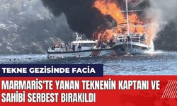 Marmaris'te yanan teknenin kaptanı ve sahibi serbest bırakıldı