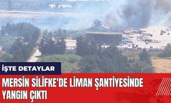 Mersin Silifke'de liman şantiyesinde yangın