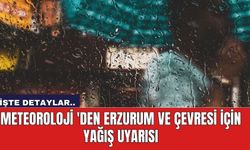 Meteoroloji 'den Erzurum ve çevresi için yağış uyarısı