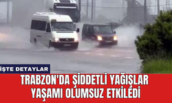 Trabzon'da şiddetli yağışlar yaşamı olumsuz etkiledi