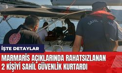 Marmaris açıklarında rahatsızlanan 2 kişiyi Sahil Güvenlik kurtardı