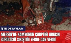 Mersin'de kamyonun çarptığı aracın sürücüsü sıkıştığı yerde can verdi