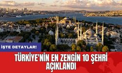 Türkiye'nin en zengin 10 şehri açıklandı