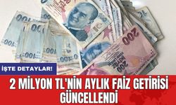 2 Milyon TL'nin Aylık Faiz Getirisi Güncellendi