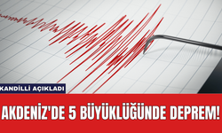 Kandilli Açıkladı: Akdeniz'de 5 Büyüklüğünde Deprem!