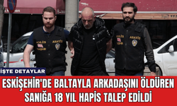 Eskişehir'de Baltayla Arkadaşını Öldüren Sanığa 18 Yıl Hapis Talep Edildi