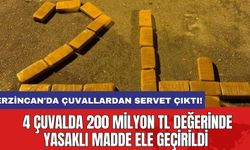 Erzincan'da çuvallardan servet çıktı! 4 çuvalda 200 milyon TL değerinde yasaklı madde ele geçirildi