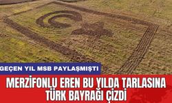 Merzifonlu Eren Bu Yıl da Tarlasına Türk Bayrağı Çizdi