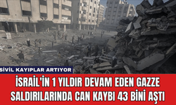 İsrail'in 1 Yıldır Devam Eden Gazze Saldırılarında Can Kaybı 43 Bini Aştı