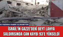 İsrail'in Gazze'deki Beyt Lahya Saldırısında Can Kaybı 93'e Yükseldi