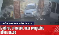 İzmir'de Otomobil Okul Bahçesine Daldı!