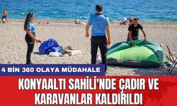 Konyaaltı Sahili'nde Çadır ve Karavanlar Kaldırıldı