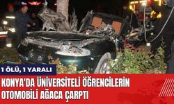 Konya'da Üniversiteli Öğrencilerin Otomobili Ağaca Çarptı