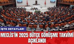 Meclis'in 2025 Bütçe Görüşme Takvimi Açıklandı