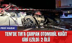 TEM'de TIR'a çarpan otomobil kağıt gibi ezildi: 2 ölü