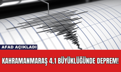 AFAD Açıkladı: Kahramanmaraş 4.1 Büyüklüğünde Deprem!