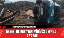 Akseki’de Karavan Minibüs Devrildi: 1 Yaralı