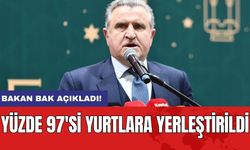 Bakan Bak açıkladı! Yüzde 97'si yurtlara yerleştirildi