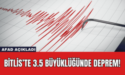 Bitlis’te 3.5 Büyüklüğünde Deprem!