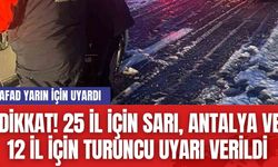 Dikkat! Yarın için AFAD Uyardı: 25 İl İçin Sarı, Antalya ve 12 İl İçin Turuncu Uyarı Verildi