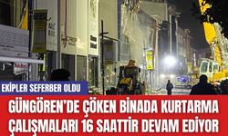 İstanbul Güngören’de Çöken Binada Kurtarma Çalışmaları 16 Saattir Devam Ediyor