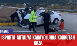 Isparta-Antalya Karayolunda Korkutan Kaza: 5 Yaralı