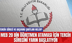 MEB 20 Bin Öğretmen Ataması İçin Tercih Sürecini Yarın Başlatıyor