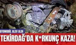 Tekirdağ'da K*rkunç Kaza! Otomobil Alev Aldı