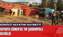 Isparta Gönen'de TIR Şarampole Devrildi