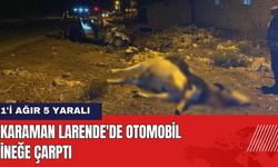 Karaman Larende'de Otomobil İneğe Çarptı: 1'i Ağır 5 Yaralı