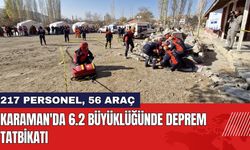 Karaman'da 6.2 Büyüklüğünde Deprem Tatbikatı