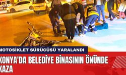 Konya'da Belediye Binasının Önünde Kaza: Motosiklet Sürücüsü Yaralandı