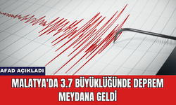 Malatya'da 3.7 Büyüklüğünde Deprem Meydana Geldi