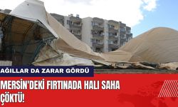 Mersin'deki Fırtınada Halı Saha Çöktü