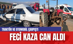 Feci Kaza Can Aldı: Traktör ve Otomobil Çarpıştı