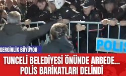 Tunceli Belediyesi önünde arbede... Polis Barikatları delindi.