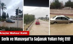 Antalya'da Sağanak Yolları Felç Etti! Araçlar Mahsur Kaldı