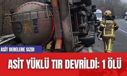 Asit Yüklü TIR Devrildi: Asit Derelere Sızdı