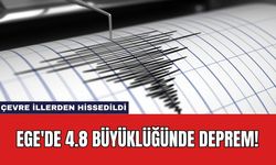 Ege'de 4.8 Büyüklüğünde Deprem!