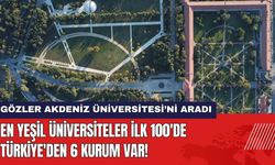 En Yeşil Üniversiteler İlk 100'de Türkiye'den 6 Kurum Var!