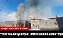 Erzurum’da Askeriye Deposu Olarak Kullanılan Taş Ambarlarda Yangın!