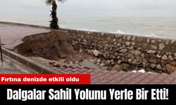 Dalgalar Sahil Yolunu Yerle Bir Etti!