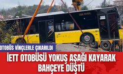 İETT Otobüsü Yokuş Aşağı Kayarak Bahçeye Düştü