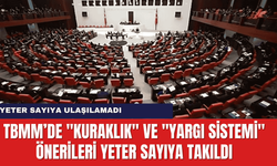 TBMM’de "Kuraklık" ve "Yargı Sistemi" Önerileri Yeter Sayıya Takıldı