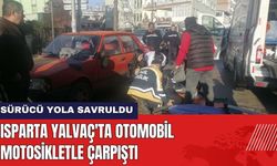 Isparta Yalvaç'ta Otomobil Motosikletle Çarpıştı