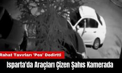 Isparta'da Araçları Çizen Şahıs Kamerada