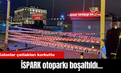 İSPARK otoparkı boşaltıldı... Kolonlar çatladı...