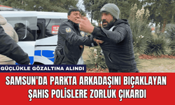 Samsun'da Parkta Arkadaşını Bıçaklayan Şahıs Polislere Zorluk Çıkardı