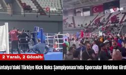 Antalya'daki Türkiye Kick Boks Şampiyonası'nda Sporcular Birbirine Girdi